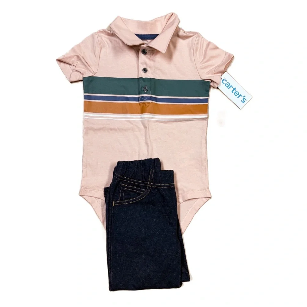 NWT Carters 2-Piece Preppy Bodysuit & Pants Set Toddler Size 24M